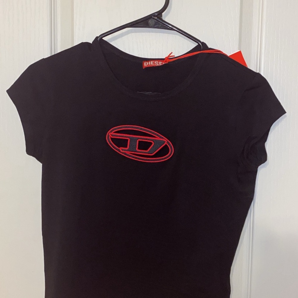 Diesel Black T-Shirt with Red Logo